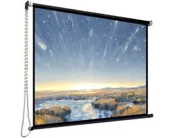 Projectorscherm - Filmscherm Oprolbaar - Thuisbioscoop Creëren - Handmatig Uitschuifbaar - 60 inch 4:3 - Wit
