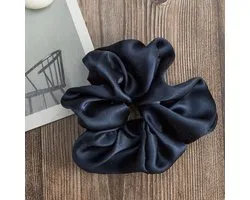 Premium Zijde Scrunchie - Silk Haarelastiek - Zwart