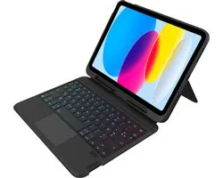 Gecko Covers - Housse/Étui pour tablette en peau de cactus compatible avec iPad 2025 (11e génération) / iPad 2022 (10e génération) - Étui clavier - Azerty - Noir