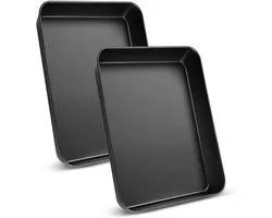 Set de moules de cuisson en acier inoxydable (2 pièces) rectangulaires pour lasagnes, brownies et gâteaux