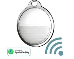 JustValue Bluetooth Tracker - Werkt met Apple Find My / Zoek Mijn - met Sleutelhanger - Smart Finder GPS Tag - Geschikt voor iPhone - Wit