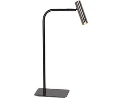 Lampe de table Lumo 4606ST - lampe de lecture réglable et élégante en acier et noir, 50 cm de haut - Mexlite