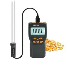 Soil Meter,Digital Grain Moisture Meter Food Thermometer Humidity Tester Long Probe Hygrometer Analyzer Water Detector Tester for Rice Beans for Gardening, Lawn, Agriculture and Outdoor Plants