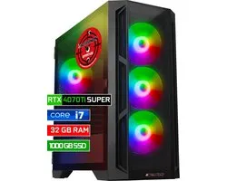 ScreenON - Game Computer / Gaming PC - Intel Core i7 - 1TB M.2 SSD - 32GB RAM - RTX 4070 Ti Super - Windows 11