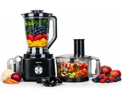 alpina Keukenmachine FP413GS - Blender Smoothie Maker 1.8 L - Foodprocessor met Snijmessen en Raspschijven - Hakmolen Elektrisch - 750 W - Zwart