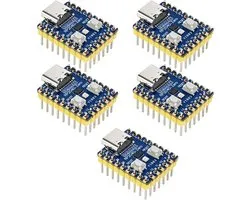 5 stuks R-Pi RP2040-Zero ontwikkelingsbord met USB-C, Dual-Core ARM Cortex-M0+, 2MB Flash, compatibel met Raspberry Pi Pico, ondersteunt C/C++ en MicroPython (reeds gelast)