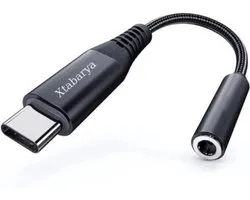 Xtabarya Originele Type C 3.5mm Jack Adapter Usb C To Aux Headphone Adapter Cord Audio kablel -Zwart