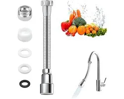 CHENYU 1 Piece Tap Extension 30 cm Water Tap Extension 360 Degree Rotating Extension Water Tap Explosion Proof and - ShopVlot