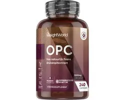 WeightWorld OPC Grape Seed Extract - 240 gélules végétaliennes de pépins de raisin pendant 8 mois - 500 mg - À base de raisins français