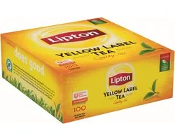 Lipton Feel Good Selection Lipton Yellow Label - 100 Sachets - Thé Noir - Grand Format - 1 Boîte