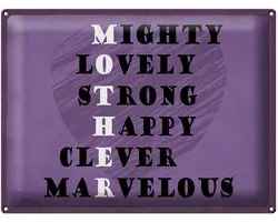 Blechschild Spruch 40x30cm Mother mighty lovely happy Mama