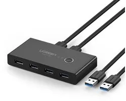 UGREEN Sharing Switch USB 3.0 Schakelaar met 4 USB Poorten Zwart