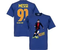 Messi 91 World Record Goals T-shirt - Blauw - 4XL