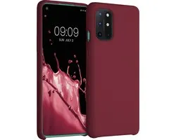 coque kwmobile pour OnePlus 8T - Coque avec revêtement en silicone - Coque pour smartphone en rouge rhubarbe