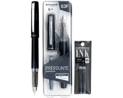 Platinum - Preppy - Stylo plume Prefounte - Fine - Blue Graphite - Avec recharges Zwart