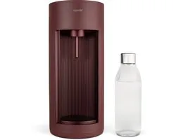 Mysoda Glassy Beetroot - appareil à eau pétillante design fabriqué en biocomposite écologique et aluminium - incl 1 bouteille en verre