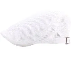 Flatcap wit - luchtdoorlatend, beschermd tegen de zon - golf pet gaas
