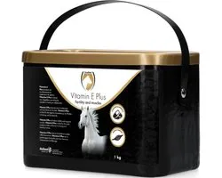 Excellent Vitamine E Plus Box - 1 kg - Voor extra ondersteuning en ontwikkeling voor optimale groei en prestaties in de sport en fokkerij - Aanvullend voer voor paarden - Gebalanceerde vitamine E voor jonge paarden