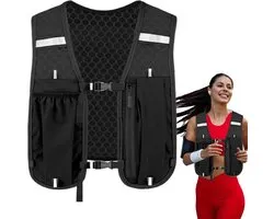 hardloopvest - met reflecterende - Reflecterend hardloopvest - Met drinkhouder en telefoonhouder - running vest - loopvest - Hardloopvest - Hydration Vest - Drink vest - Ultralicht en duurzaam vest - verstelbare - Voor fietsen, trails, marathons