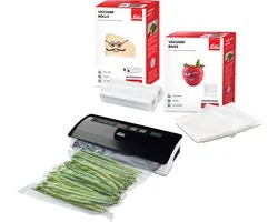 Solis Vac Pro 569 Vacumeermachine - Vacuum Sealer Inclusief 2 Vacuümrollen en 50 Vacuümzakken - Vacuummachine met Slangaansluiting - Zwart/Grijs