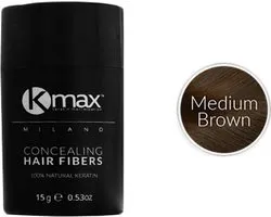 Kmax keratine haarvezels - Medium bruin (15 gr)