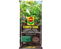 COMPO SANA Terreau Plantes d'intérieur & palmiers - y compris engrais à effet 100 jours - pour toutes les plantes d'intérieur vertes et fleuries - assure une croissance harmonieuse et des feuilles saines - sac de 20L
