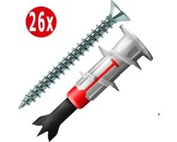 Fischer gipsplaatplug | hollewandplug incl Tornitrex schroef zelfborend DUOblade | 26 sets