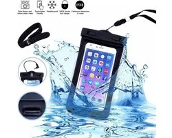 Neon Multi Functional Waterdichte telefoon hoesje Pouch Met headphone Audio Jack voor iPhone 7 / 7 Plus / SE / 6 / 6S / 6 Plus / 6S / S7 / S7 Edge / P9 Lite / S6 / S6 edge / S6 Edge / OnePlus 3 / Pixel XL / Pixel / A510 / J510 / Zwart