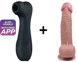 Satisfyer Pro 2 Gen 3 Zwart Connect App met Handful Medium Dildo Combinatie Voordeel Set