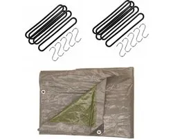 Talentools - Bâche grise 2x3 mètres avec 10x caoutchoucs de tension et crochets en S