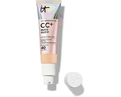 IT Cosmetics Your Skin But Better CC+ Nude Glow SPF40 Foundation - Lichte Textuur - Glow Serum met 2% Niacinamide, Hyaluronzuur, Groene thee-extract en SPF 40 - Medium - 32ml