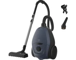 AEG VX83-2DB - Stofzuiger met zak - Extreem stil 64 dB - Zeer stille stofzuiger - Sterke zuigkracht - HEPA filtratie - Vacuum cleaner - Harde vloeren en tapijt - Geschikt voor allergieën - 12m actieradius - Denim Blauw - 64 dB