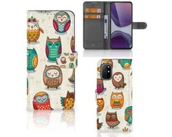 OnePlus 8T Telefoonhoesje met Pasjes Vrolijke Uilen