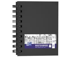 Oxford schetsboek - A6 - 80 vel - 100g papier - dubbel spiraal - zwart