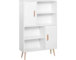 HOMCOM-Boekenkast-Hout-80x24x123cm-Wit
