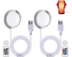 Kit van 2 RGB LED-verlichting voor Bambu Lab X1C/P1P/P1S/X1/X1E/H2D 001 3D-printer, Veelkleurige decoratie met afstandsbediening, 5V laagspannings LED-licht, Ideaal voor thuis en 3D-printen
