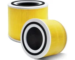 2 filtres de remplacement - compatible avec Levoit Core 300 - Core 300S et Core P350 purificateur d'air - avec filtre True HEPA - 3-en-1 - qualité H13 - numéro de pièce Core 300-RF - jaune