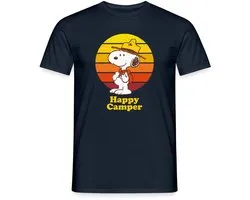Peanuts Snoopy Happy Camper Kamperen T-Shirt Heren