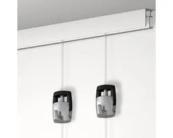Newly Rail pour tableaux R10 - Système d'accrochage pour tableaux / affiches / œuvres d'art - Rail de 3 mètres - Sans perçage - Kit complet avec fils et crochets - Blanc, peut être peint - Rail d'accrochage pour montage mural