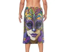 Irises Happy Mardi Gras badhanddoek voor heren, elastische taille, baddoek, baddoek, baddoek, handdoek voor universiteit, slaapzaal, sauna