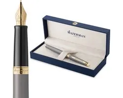 Stylo plume Waterman Hémisphère | La version subtile | Gris pierre | pointe fine en acier inoxydable | avec coffret cadeau