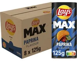 Lay's Max Paprika Snack Box - Chips - 8 x 125 gram