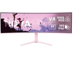 Moniteur informatique incurvé Arozzi Nova 49" 124,5 cm (49") 5120 x 1440 Pixels Dual QHD LED Rose
