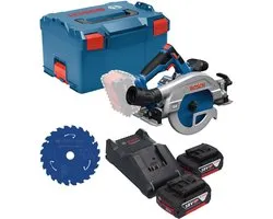 Bosch GKS 18V-57-2 GX Professional accu-cirkelzaag 18 V 165 mm borstelloos + 2x accu 5,0 Ah + oplader + L-Boxx