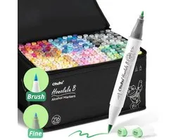 Ohuhu - Honolulu B Brush & Fine - Alcohol Art Markers - 216 kleuren
