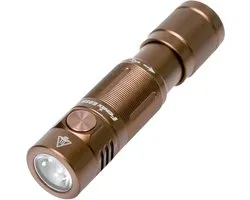 Lampe de Poche Fenix E05R FEE05R-BR Lampe de Poche Porte-Clés Rechargeable Compacte Every Day Carry, 400 Lumens, Marron, Aluminium