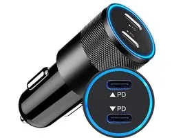 ThunderGold Autolader USB C 60W - Auto Oplader USB C - Auto Lader - USB Autolader - Autolader USB - Autoladers - Auto Snellader - USB Oplader Auto - Autolader USB C 2 Poorten - Auto Oplader USB