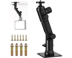 Verstelbare Wand- en Plafondbeugel met Dubbele 360° Pan Basis, 1/4 Inch Balhoofd en 10 Schroeven voor Fotostudio Camera's, Ringlampen en Flitsers, Maximale Belastbaarheid