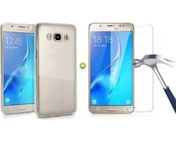 Samsung Galaxy J5 (2016) Ultra Thin 0.3mm Silicone Gel Case Cover + Verre Transparent Verres Tempered Glass Protecteur D'écran 2.5D 9H (0.3mm)