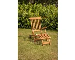 Teakea - Deckchair teak met wielen - 5 standen verstelbaar